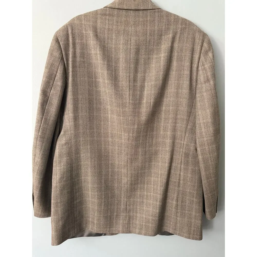 Vintage Lord & Taylor Men’s 44L Blazer – Wool Windowpane Check, Made in USA